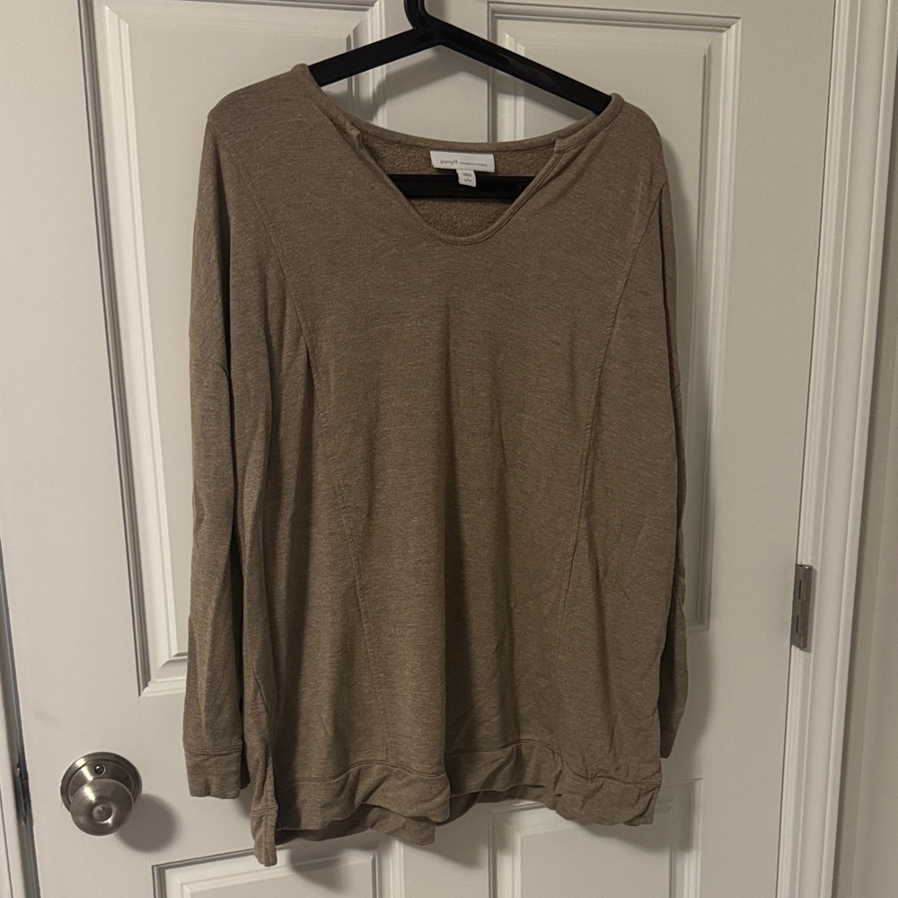 J. Jill Purejill tranquility Brown V-Neck top